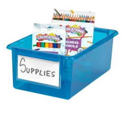 Environments® LucentLuxe™ Easy Label Bin with Lid - Set of 4 - Blue