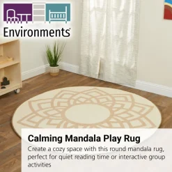 Environments® Mandala 6' Round Pixel Perfect Carpet