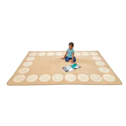Environments® Mandala Sit Spot 6' x 9' Border Pixel Perfect Carpet
