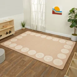 Environments® Mandala Sit Spot 6' x 9' Border Pixel Perfect Carpet