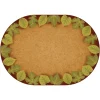 Environments® Medium Earthtones Leaf Places - 6' X 9' Oval