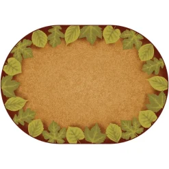 Environments® Medium Earthtones Leaf Places - 6' X 9' Oval