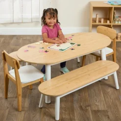Environments® Milestones™ Bamboo Oval Table with 2 Benches and 2 Chairs