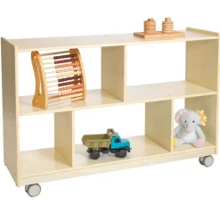 Environments® Mobile 30"H 2-Shelf Storage with Clear Back - Assembled