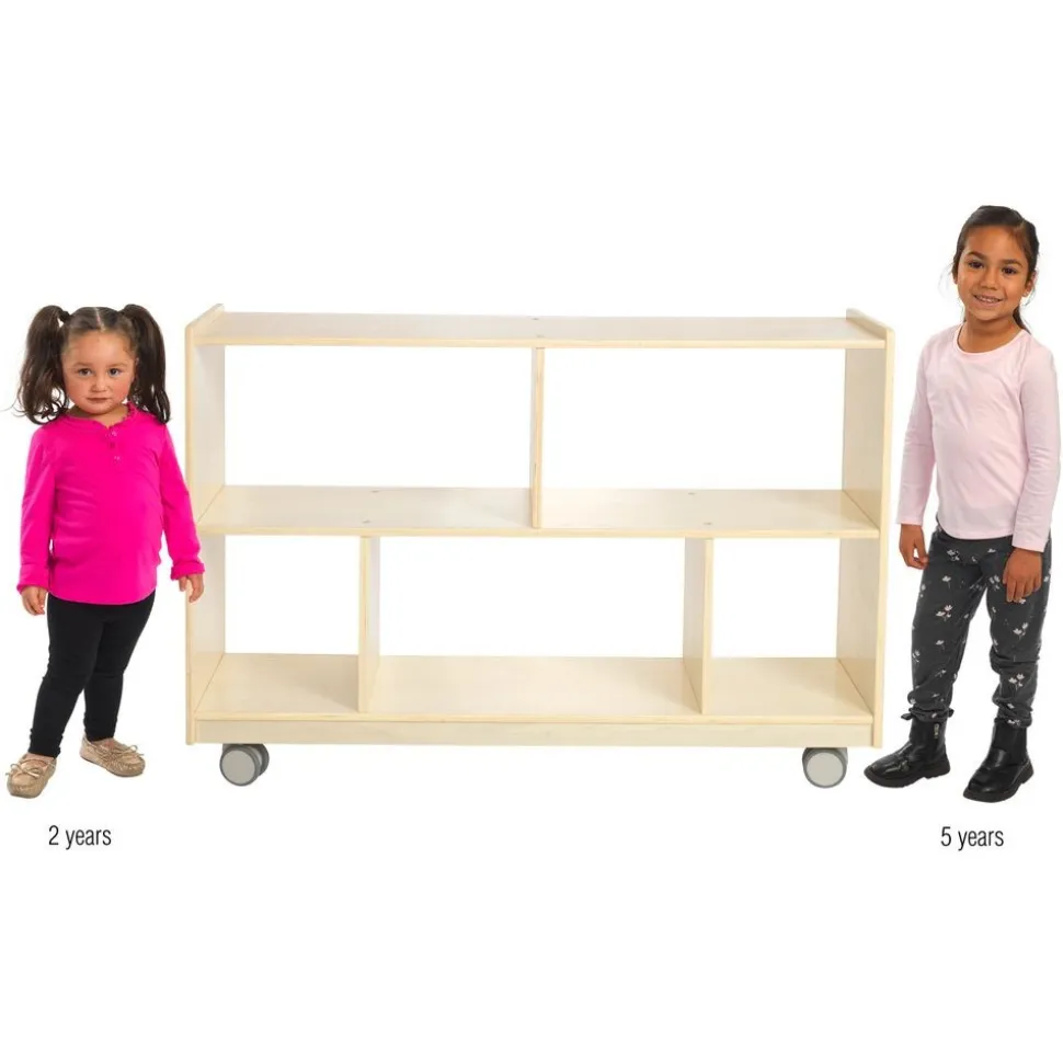 Environments® Mobile 30"H 2-Shelf Storage with Clear Back - Assembled