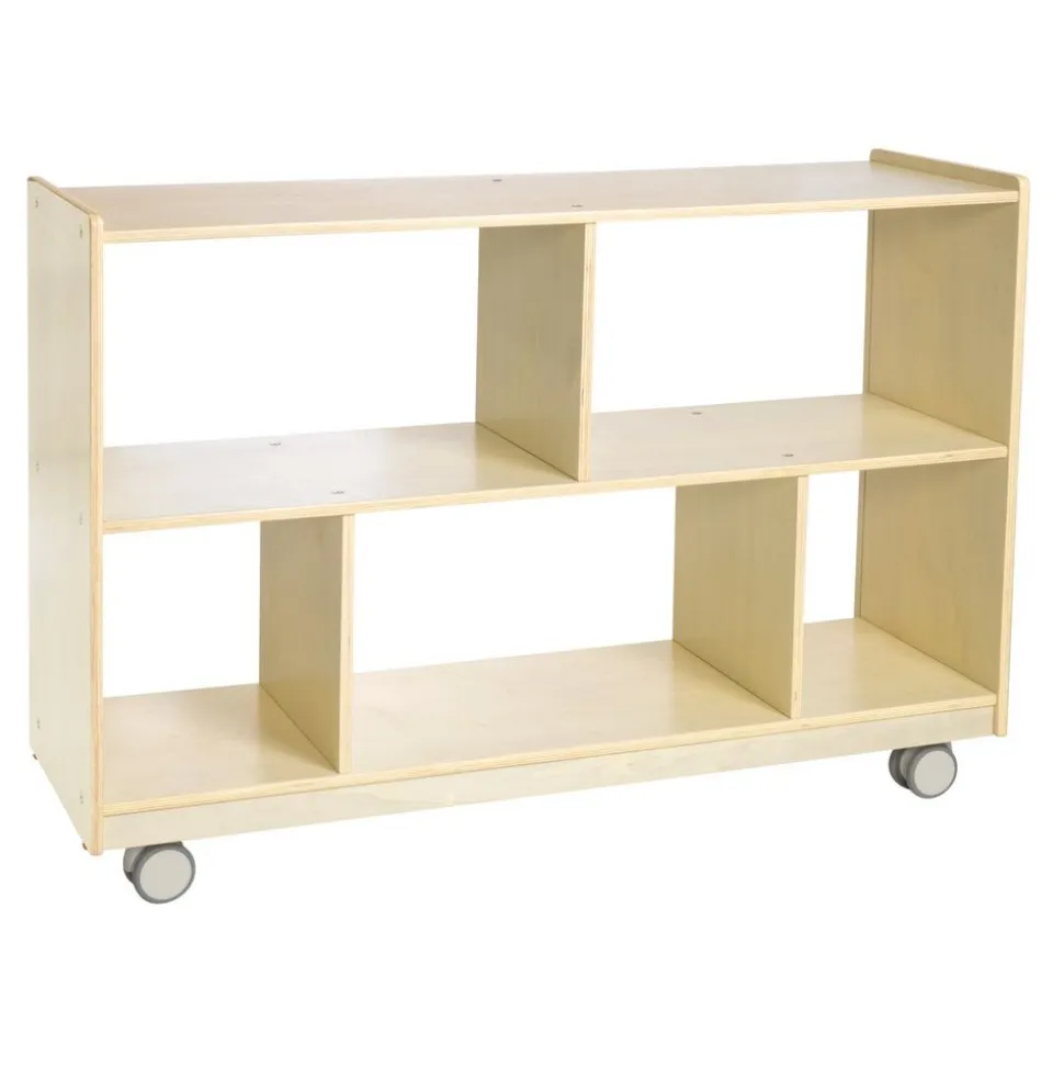Environments® Mobile 30"H 2-Shelf Storage with Clear Back - Assembled