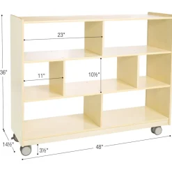 Environments® Mobile 36"H 3-Shelf Storage with Clear Back - Assembled