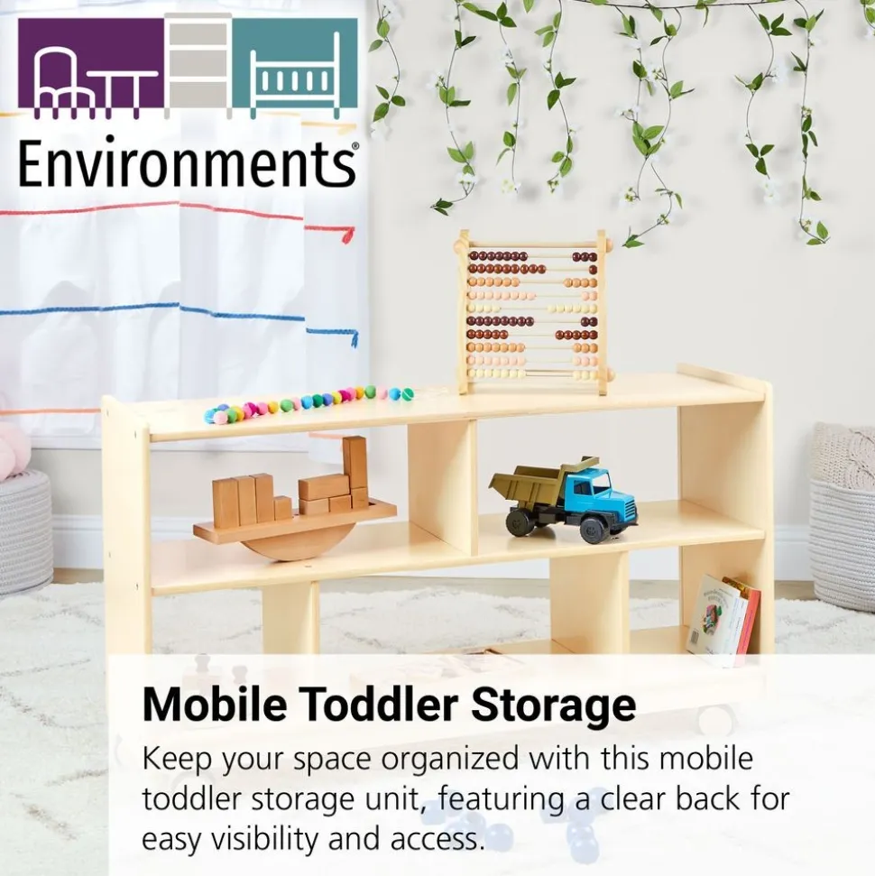 Environments® Mobile 24"H Toddler Storage with Clear Back - Assembled