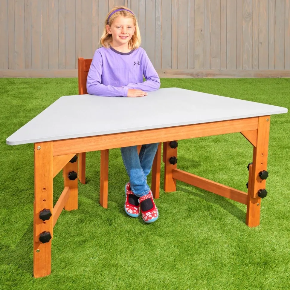 Environments® Outdoor Adjustable Trapezoid Desk