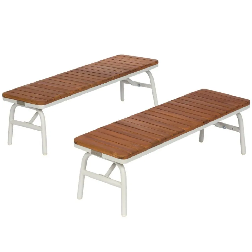 Environments® Outdoor Aluminum Picnic Benches - Set of 2