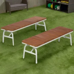Environments® Outdoor Aluminum Picnic Benches - Set of 2