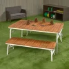 Environments® Outdoor Aluminum Picnic Table & 2 Benches