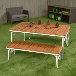 Environments® Outdoor Aluminum Picnic Table & 2 Benches
