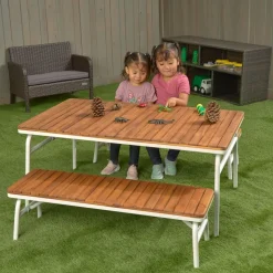Environments® Outdoor Aluminum Picnic Table & 2 Benches