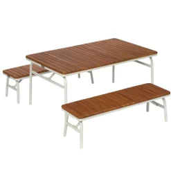 Environments® Outdoor Aluminum Picnic Table & 2 Benches