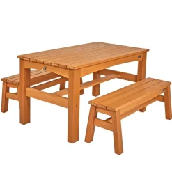 Environments® Outdoor Farm Table and Bench Set