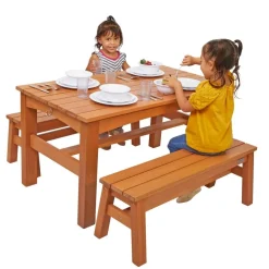Environments® Outdoor Farm Table and Bench Set