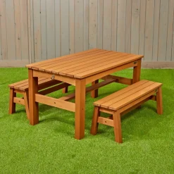 Environments® Outdoor Farm Table and Bench Set