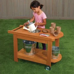 Environments® Outdoor Rolling Planting Cart with Water Pump