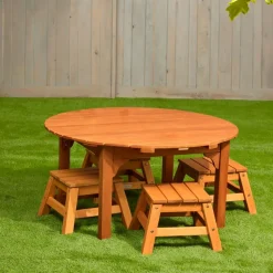 Environments® Outdoor Round Table and Stool Set