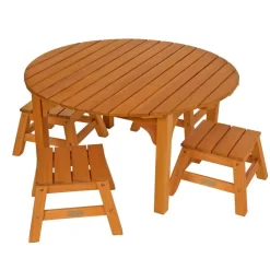 Environments® Outdoor Round Table and Stool Set
