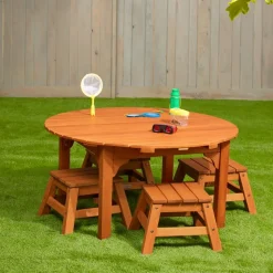 Environments® Outdoor Round Table and Stool Set