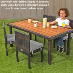 Environments® Outdoor Smooth Top Wicker Table - 21" (Preschool Height)