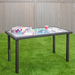 Environments® Outdoor Smooth Top Wicker Table - 21