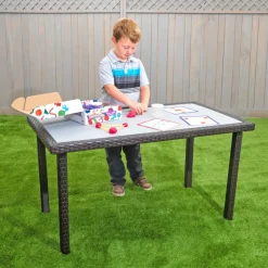 Environments® Outdoor Smooth Top Wicker Table - 21