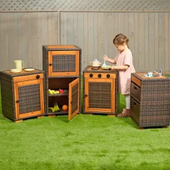 Environments® Outdoor Wicker Kitchen Kit (Set of 4)