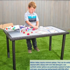 Environments® Outdoor Wicker Dining Table (Preschool Height)