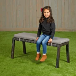 Environments® Outdoor Wicker Bench (School Age Height)