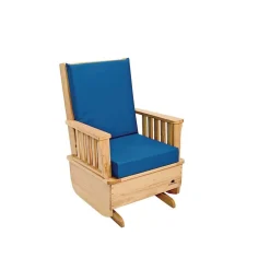 Environments® Premium Easy-Care Glider Rocker with Blue Cushion