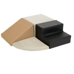 Environments® SoftStages® Modern Comfort Corner Climber - Almond, Black and Black Stripe
