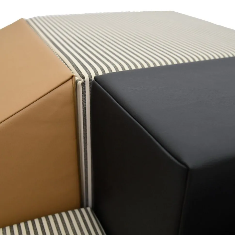 Environments® SoftStages® Modern Comfort Corner Climber - Almond, Black and Black Stripe