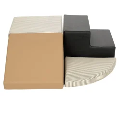 Environments® SoftStages® Modern Comfort Corner Climber - Almond, Black and Black Stripe