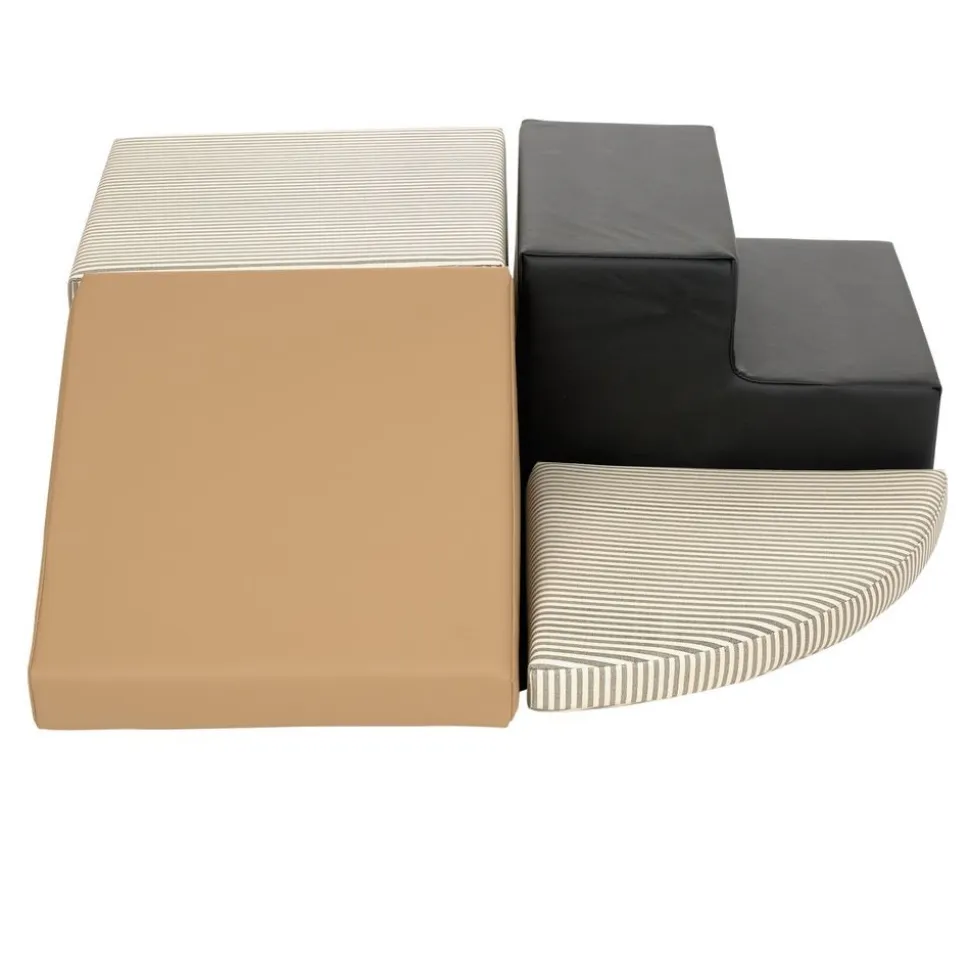 Environments® SoftStages® Modern Comfort Corner Climber - Almond, Black and Black Stripe