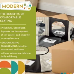 Environments® SoftStages® Modern Comfort Multi-Image Mirror Pentagon - Almond, Black and Black Stripe