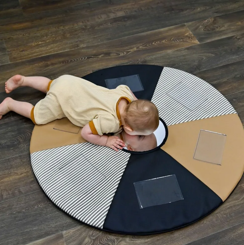 Environments® SoftStages® Modern Comfort See Me Mat - Almond/Black/Black Stripe