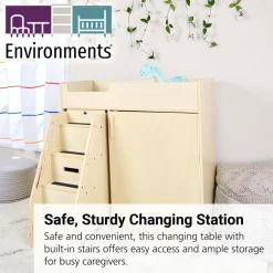 Environments® Toddler Changing Table with Stairs - Assembled