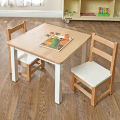 Environments® White & Natural Toddler Chair & Table Set