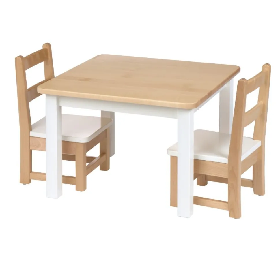 Environments® White & Natural Toddler Chair & Table Set