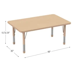 Environments® 30" x 48" Rectangle Table with Adjustable Chunky Legs - Maple/Maple