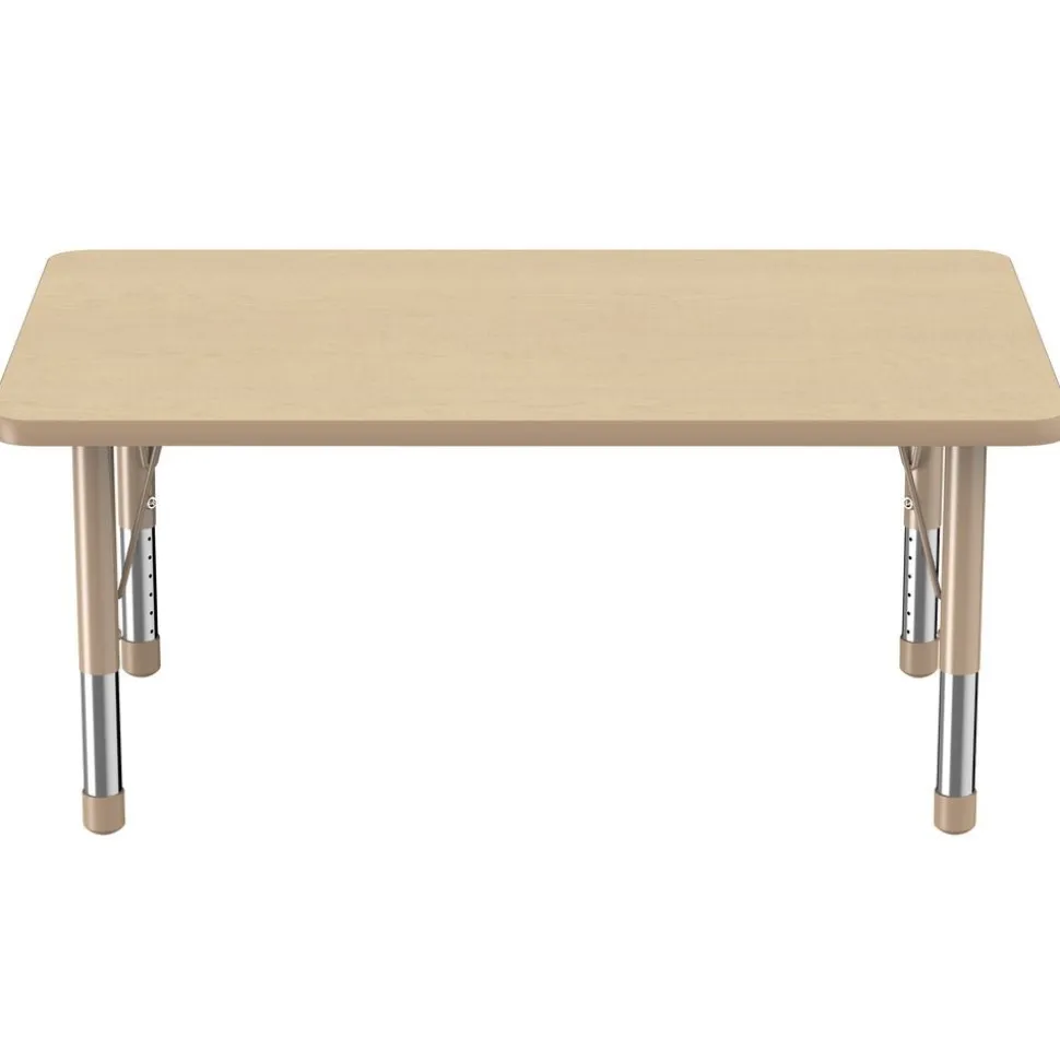 Environments® 30" x 48" Rectangle Table with Adjustable Chunky Legs - Maple/Maple