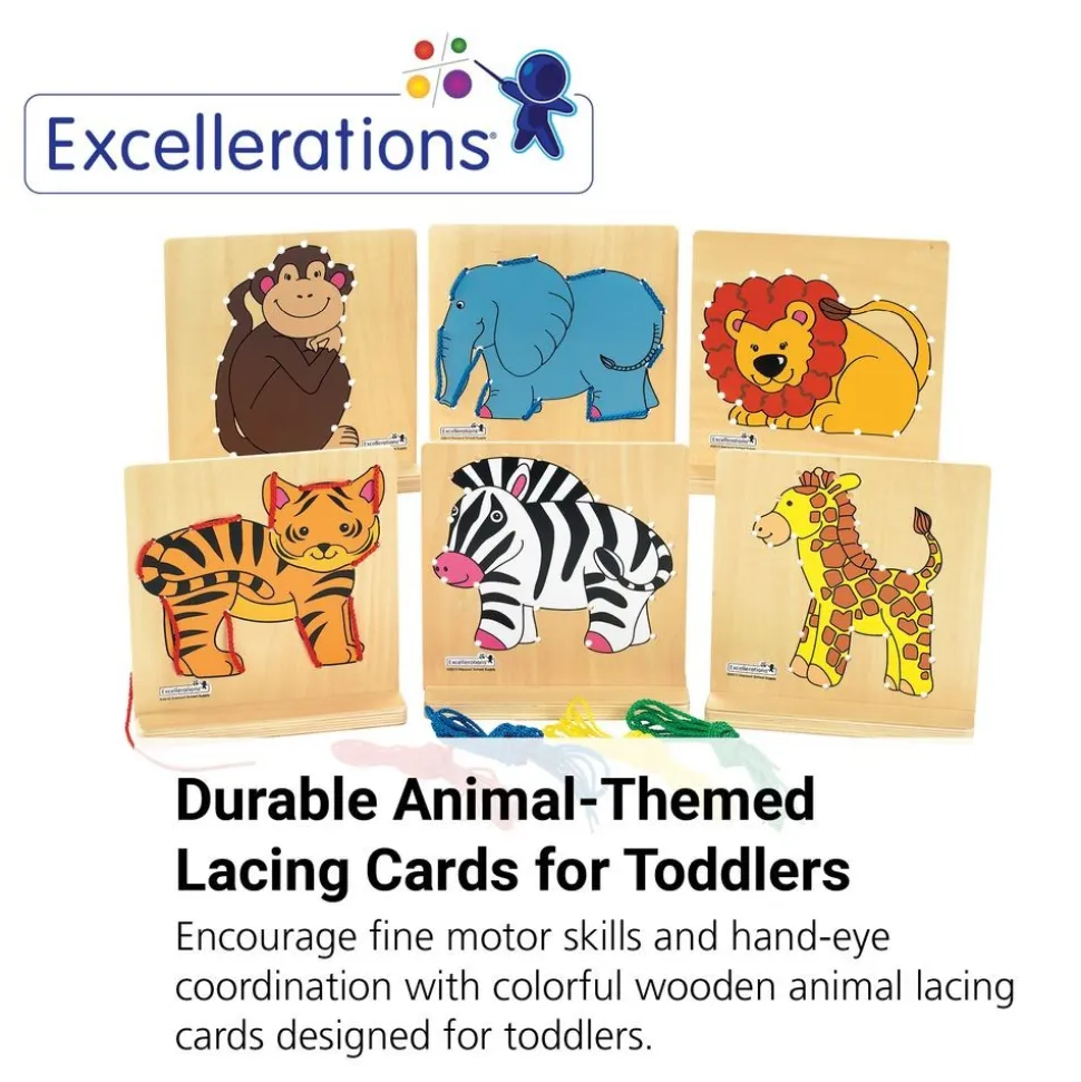 Excellerations® Animal Lacing Cards - 6 Animals