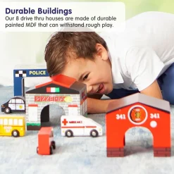 Excellerations® Around the Town Wooden Structures - Set of 7