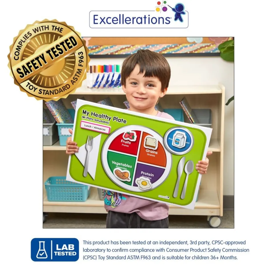 Excellerations® Bilingual My Healthy Plate Magnet Activity Set