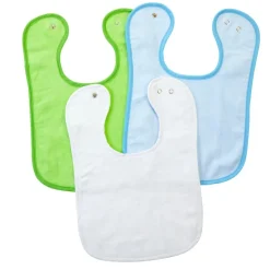 Excellerations® Blue Terry Bibs with Hook & Loop Closure - Set of 12