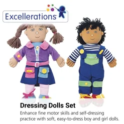 Excellerations® Boy and Girl Dressing Dolls - Set of 2