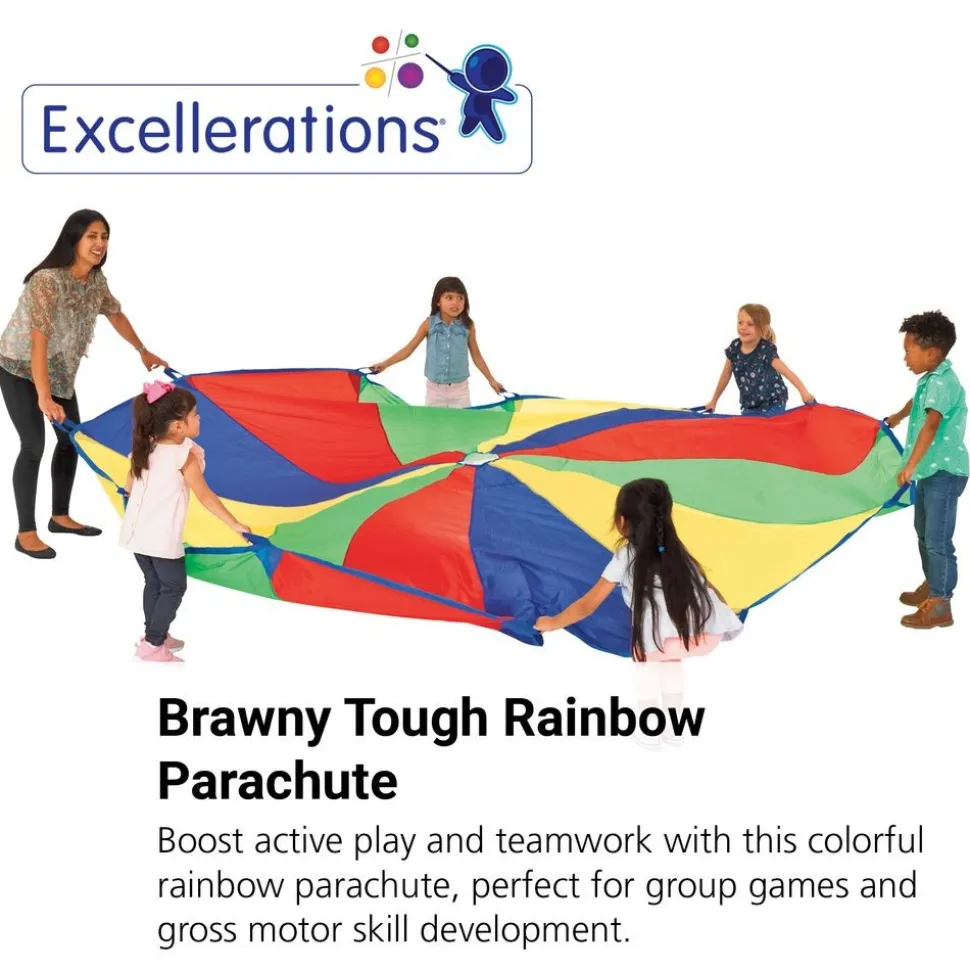 Excellerations® Brawny Tough Rainbow Parachute - 12'Dia.